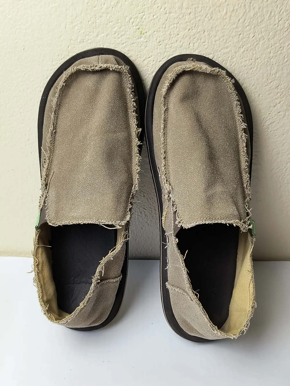 Sanuk Chiba Men's 13 Canvas Slip-On Loafers Shoes in Brown